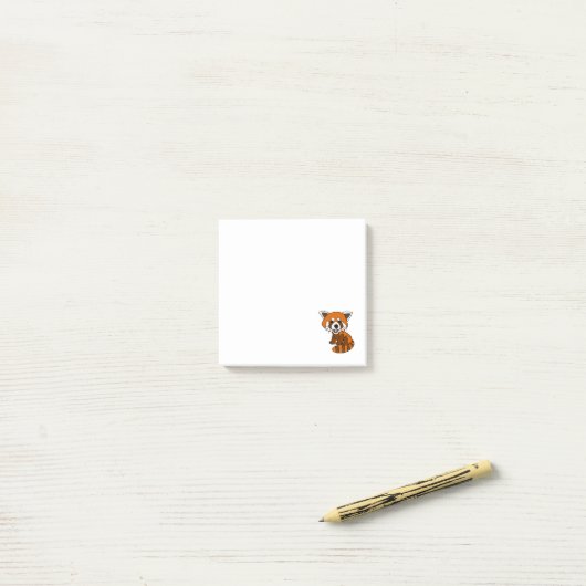 Cute Funny Red Panda Cartoon Post-it® Notes (Op bureau)