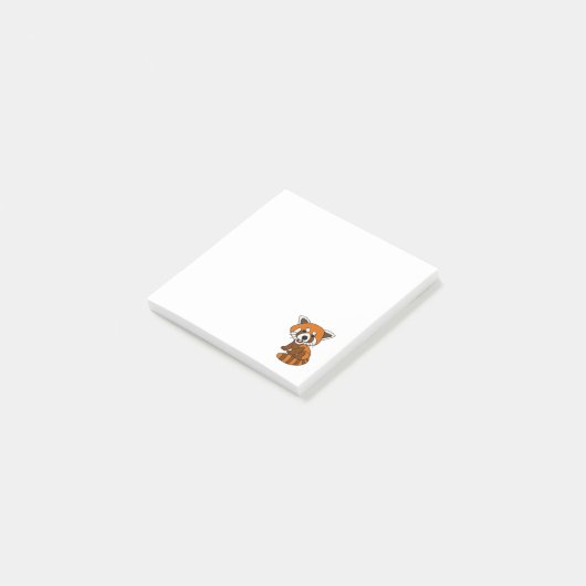 Cute Funny Red Panda Cartoon Post-it® Notes (Schuin)