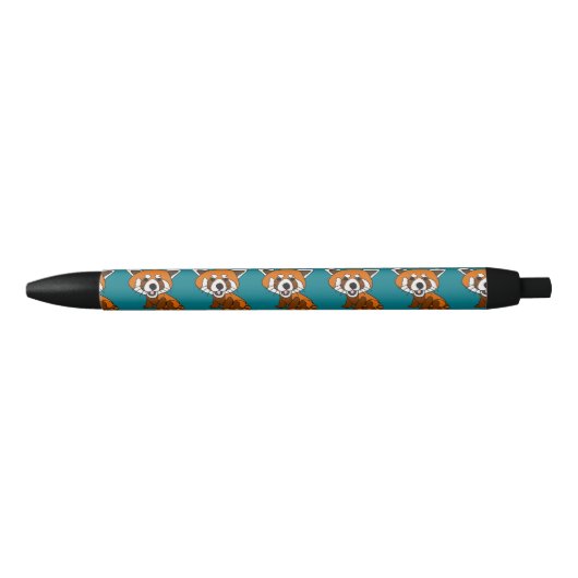 Cute Funny Red Panda Cartoon Zwarte Inkt Pen (Voorkant)