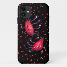 Cute Funny Red Three Eyed Cartoon Aliens Kinder iPhone 11 Hoesje