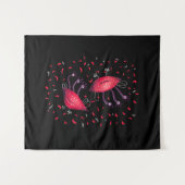 Cute Funny Red Three Eyed Cartoon Aliens Kinder Wandkleed (Voorkant (horizontaal))