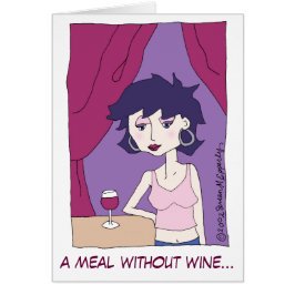 Cute Funny Red Wine Vino Cartoon Girl