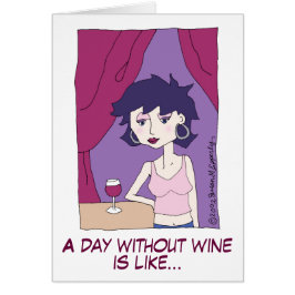 Cute Funny Red Wine Vino Cartoon Girl
