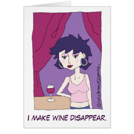 Cute Funny Red Wine Vino Cartoon Girl
