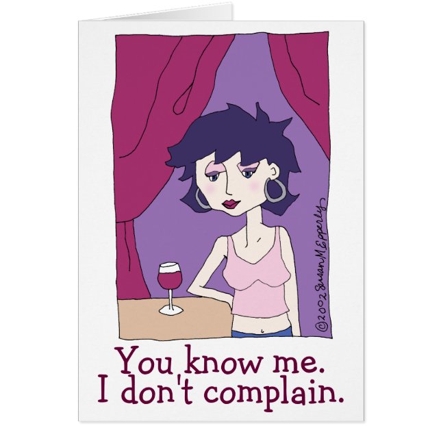 Cute Funny Red Wine Vino Cartoon Girl (Voorkant)
