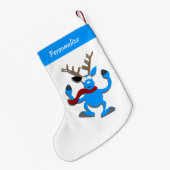 Cute & Funny Reindeer Cartoon Christmas Holiday Kleine Kerstsok (Achterkant (Hangend))