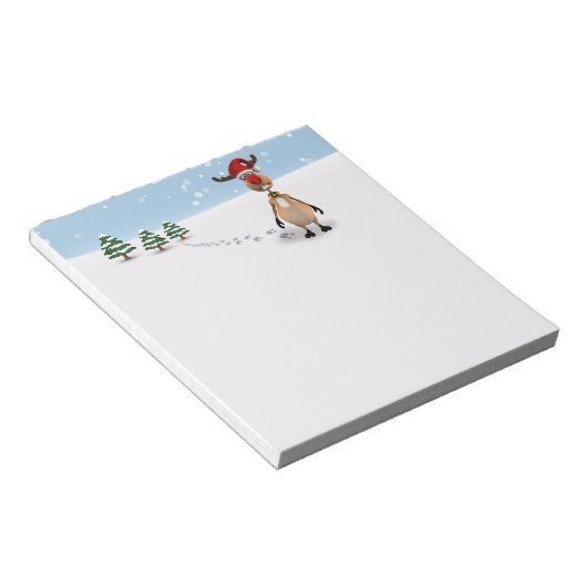 Cute Funny Reindeer Kerstboom - Notitieblok (Schuin)