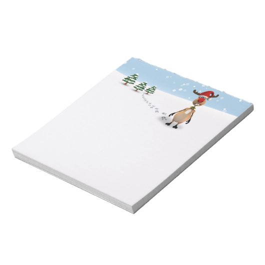 Cute Funny Reindeer Kerstboom - Notitieblok (Linkerzijde)