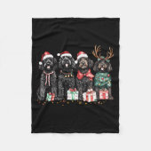 Cute Funny Reindeer Santa Black Goldendoodle Dogs  Fleece Deken (Voorkant)