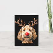 Cute Funny Reindeer Santa Goldendoodle Christmas T Kaart (Voorkant)
