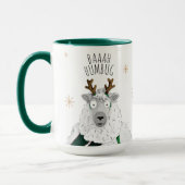 Cute Funny Reindeer Sheep 'Baaah Humbug' Pun Fun Mok (Links)