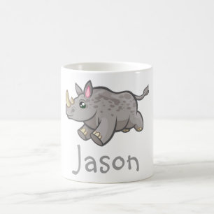 Cute Funny Rhino Wildlife Oerwoud Dierlijke Kinder Koffiemok