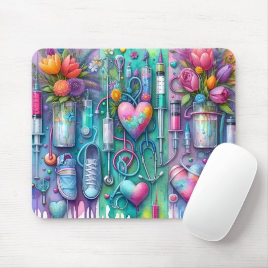 Cute/Funny RN Nurse Muismat (Met muis)