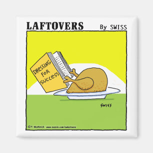 Cute Funny Roast Turkey Laftovers Cartoon Magneet