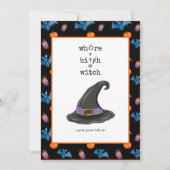 Cute Funny Rude Halloween Witch Flat Wenskaart Kaart (Voorkant)