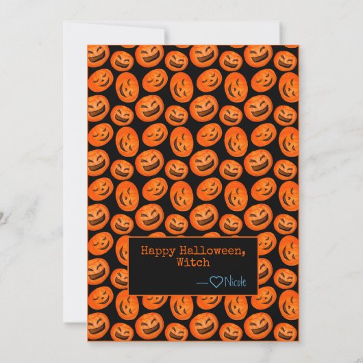 Cute Funny Rude Halloween Witch Flat Wenskaart Kaart (Achterkant)