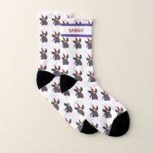 Cute Funny Rudolph Pattern Persoonlijke naam Pasen Sokken (Paar)
