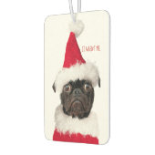 Cute Funny Santa Black Pug Puppy Santa Luchtverfrisser (Links)