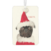 Cute Funny Santa Black Pug Puppy Santa Luchtverfrisser (Achterkant)