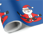 Cute Funny Santa Claus doet Yoga Kerstmis Cadeaupapier (Rol Hoek)