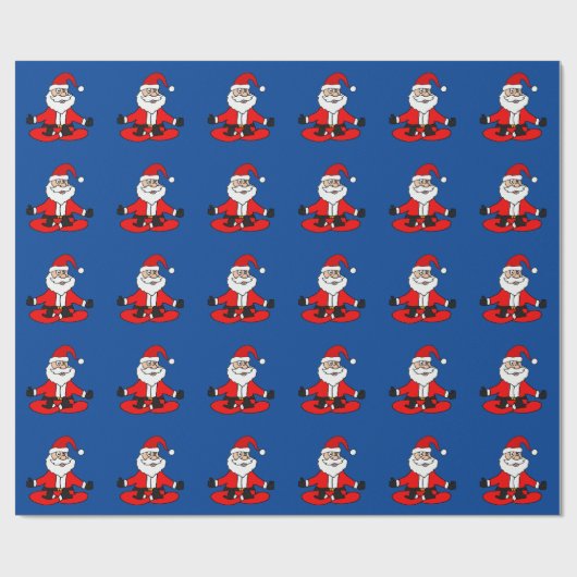 Cute Funny Santa Claus doet Yoga Kerstmis Cadeaupapier (Vlak)