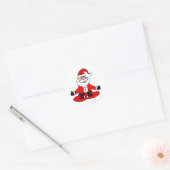 Cute Funny Santa Claus doing Yoga Christmas Ronde Sticker (Envelop)