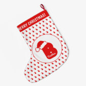 Cute Funny Santa Claus Pet Pattern Monogrammed B Grote Kerstsok (Achterkant (Hangend))