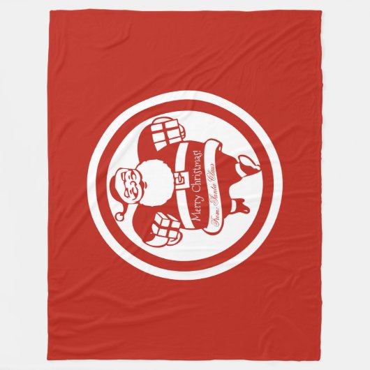 Cute Funny Santa Claus Red en White Kerstmis Fleece Deken (Voorkant)