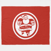 Cute Funny Santa Claus Red en White Kerstmis Fleece Deken (Voorkant (Horizontaal))