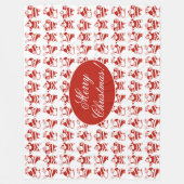 Cute Funny Santa Claus Red en White Kerstmis Fleece Deken (Voorkant)
