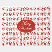 Cute Funny Santa Claus Red en White Kerstmis Fleece Deken (Voorkant (Horizontaal))