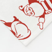 Cute Funny Santa Claus Red en White Kerstmis Fleece Deken (Hoek)