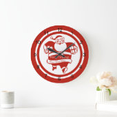 Cute Funny Santa Claus Red en White Kerstmis Grote Klok (Huis)