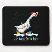 Cute Funny Santa Duck Silly Goose On The Loose Chr Muismat (Voorkant)