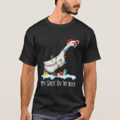 Cute Funny Santa Duck Silly Goose On The Loose Chr T-shirt (Voorkant)