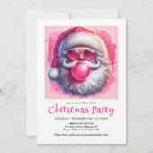 Cute Funny Santa Heart Glasses Christmas Invites Kaart (Voorkant)