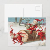 Cute  Funny Santa KerstElves Briefkaart (Voorkant / Achterkant)