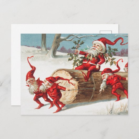 Cute  Funny Santa KerstElves Briefkaart (Voorkant / Achterkant)