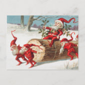 Cute  Funny Santa KerstElves Briefkaart (Voorkant)