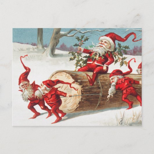 Cute  Funny Santa KerstElves Briefkaart (Voorkant)