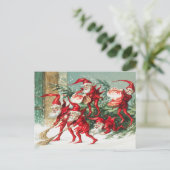 Cute  Funny Santa KerstElves Briefkaart (Staand voorkant)