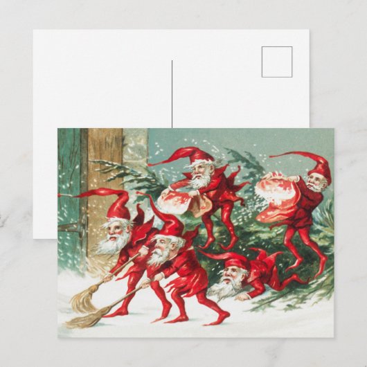 Cute  Funny Santa KerstElves Briefkaart (Voorkant / Achterkant)