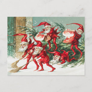 Cute  Funny Santa KerstElves Briefkaart