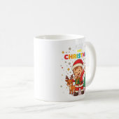Cute Funny Santa Kid Dabbing Christmas Mug with Re Koffiemok (Voorkant rechts)