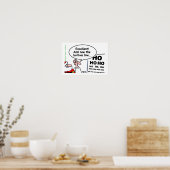 Cute Funny Santa Optometrist Eye Test Cartoon Poster (Keuken)