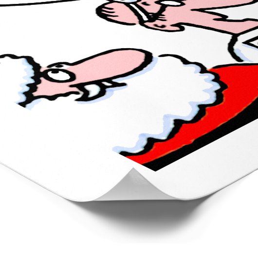 Cute Funny Santa Optometrist Eye Test Cartoon Poster (Hoek)