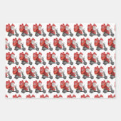 Cute Funny Santa Reindeer Skateboard Scooter Inpakpapier Vel (Voorkant 2)