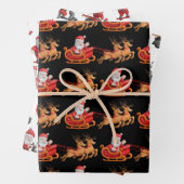 Cute Funny Santa Reindeer Skateboard Scooter Inpakpapier Vel (In situ)