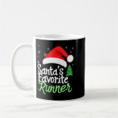 Cute Funny Santa's Favorite Runner Christmas Run H Koffiemok (Links)