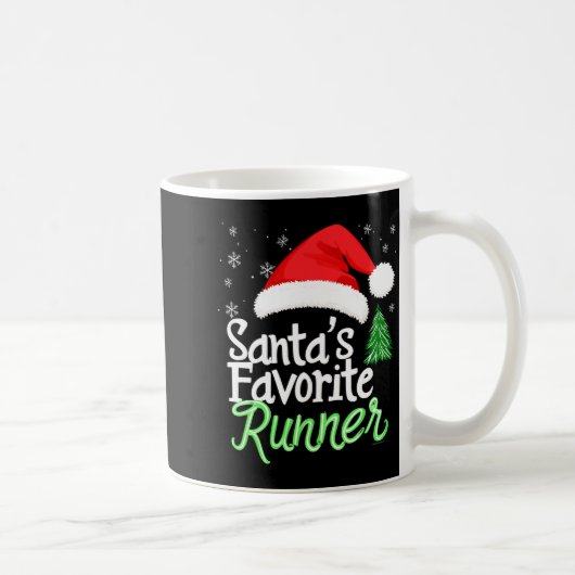 Cute Funny Santa's Favorite Runner Christmas Run H Koffiemok (Rechts)